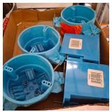 Blue Electrical Outlet and Switch Boxes