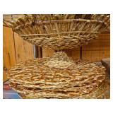 Handwoven place mat and Raffia fruit Basket