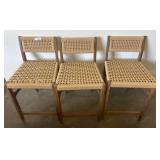 3 Woven Seat and Back Bar Stools