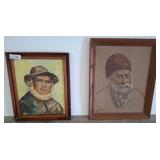 Two Framed Portrait Paintings, 17x21