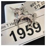 Sterling Silver Unicorn Pendant