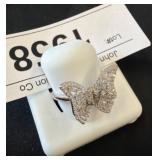 Sterling Silver Butterfly Ring, Size 8