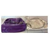 Two Designer-Style Handbags, Metallic and Purple