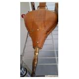 Wood and Leather Fireplace Bellows with Brass Tip
