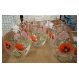 Hand-Painted Floral Stemless Glasses