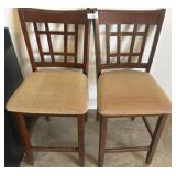 Wood Bar Stools with Woven Seats