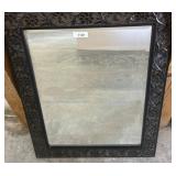 Carved Wood Mirror with Floral Border Design