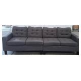 2-Section Gray Sofa, 102 Inches