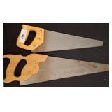 Two Hand Saws with Wooden Handles