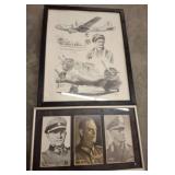 Framed WWII Aviation Art and Military Photos