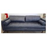 Tufted Blue Upholstered Sofa, 80 Inches Wide
