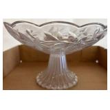 Clear Pressed Glass Footed Compote Dish
