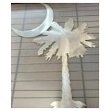 Metal Cutout of Palmetto Tree and Crescent Moon