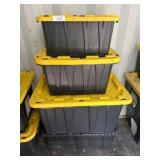 Stack of HDX Plastic Storage Totes