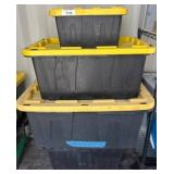 Stack of HDX Plastic Storage Totes