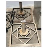 Metal Umbrella Bases With Geometric Frames