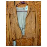 Mike & Chris Tan Hooded Leather Jacket