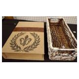 Decorative Faux Book Box and Wicker Basket