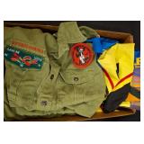 Boy Scout Jacket with Patches and Scout Items