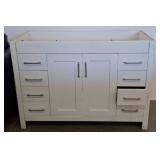 White Vanity Cabinet with 8 Drawers and 2 Doors