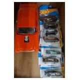 Hot Wheels Cars and Orange Model Car Lot