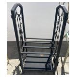 Metal Shoe Rack With Built-In Boot Brush