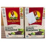 Two Sun-Maid Organic Raisins Boxes