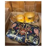 Decorative Ceramic Box and Glassware Set