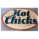Oval Wood Sign with Painted 