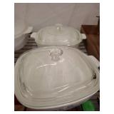 Corning Ware P-1-B Dishes With Glass Lids