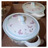 Grace Pattern Covered Ceramic Casseroles