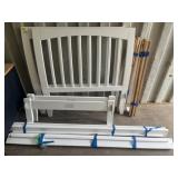 Two twin White Wooden Bed Frames with Slats c16