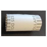 Roll of $25 in Dollar Coins