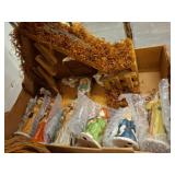 Nativity Set Figures with Wooden Stable