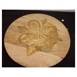 Round Wood Lazy Susan With Inlay Design