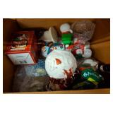 Holiday Decorations in Cardboard Box