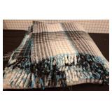 Plaid Wool Blanket With Fringe Edges