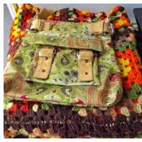 Crocheted Blanket and Paisley Shoulder Bag