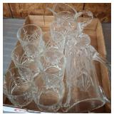 Cut Glass Pitchers and Tumbler Set