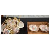 Porcelain Tea Set with Floral and Gold Accents