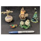 Five Enamel Trinket boxes