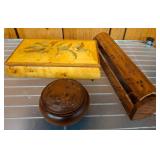 Carved Wood Boxes with Musical Feature