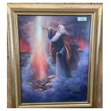 Framed Religious Artwork, Moses Parting Sea