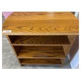 Wood Veneer Three-Shelf Bookcase