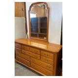 Oak Dresser With Mirror by Sumter Cabinet Co.