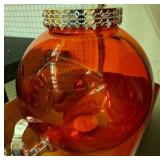 Holiday Glass Beverage Dispenser, Red