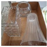 Clear Glass Vases and Lampshade