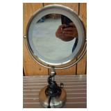 Brushed Metal Lighted Vanity Mirror