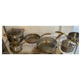 BergHOFF Stainless Steel Cookware Set, Gold Handle