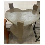 Heart-Shaped Wood Three-Tier Shelf Unit